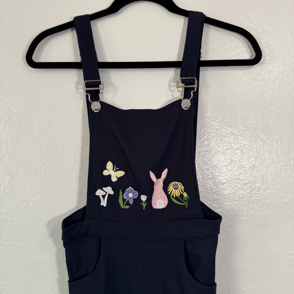 Modcloth X Collectif Kayden Enchanted Embroidery Dungarees New - Picture 5 of 16